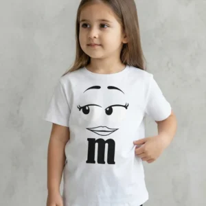 1 Camiseta Branca Ss Infantil M&m Mod 3 mlc