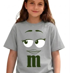 1 Camiseta Cinza Ss Infantil M&m Mod 3 mlc