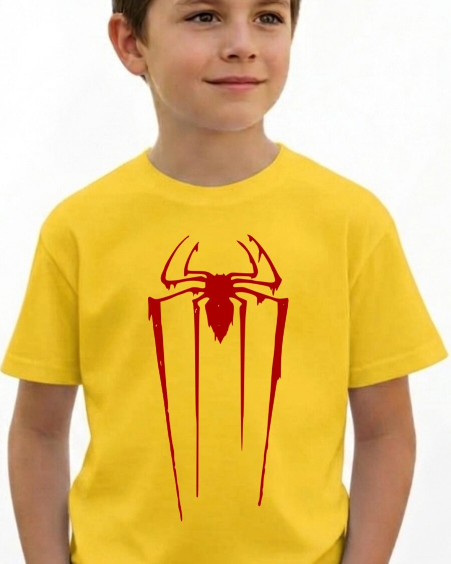 1 Camiseta Amarela Spiderman Homem Aranha ( Infantil ) mlca