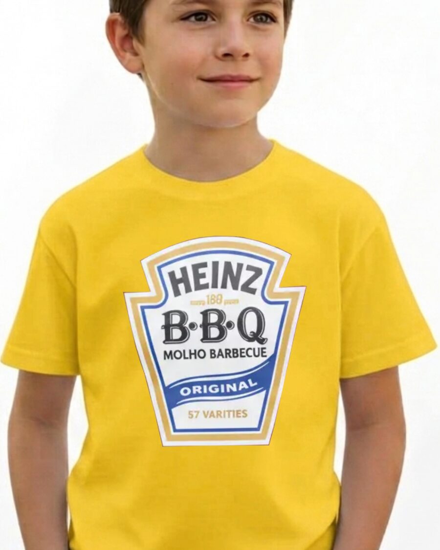 1 Camiseta Amarela Ss Infantil Molhos Heinz mlca