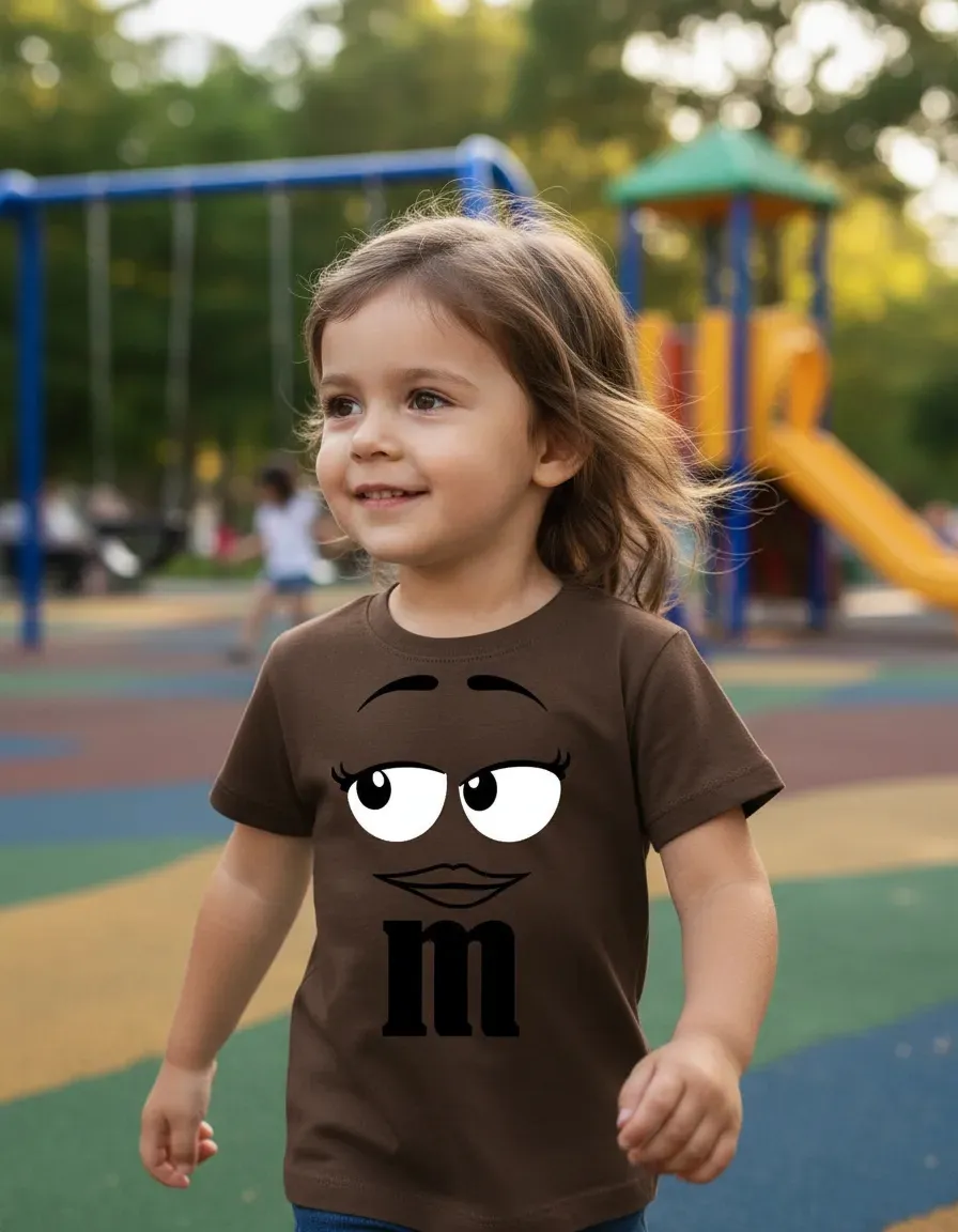 Camiseta Marrom Ss Infantil M&m Mod 3 mlr