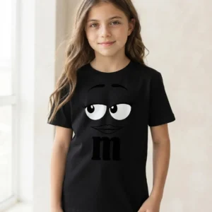 1 Camiseta Preta Ss Infantil M&m Mod 3 mlc