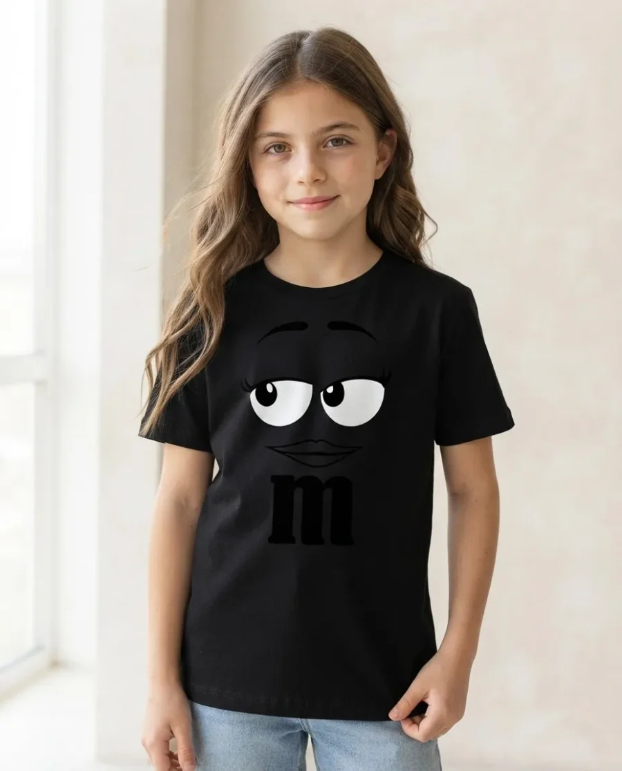 Camiseta Preta Ss Infantil M&m Mod 3 mlr