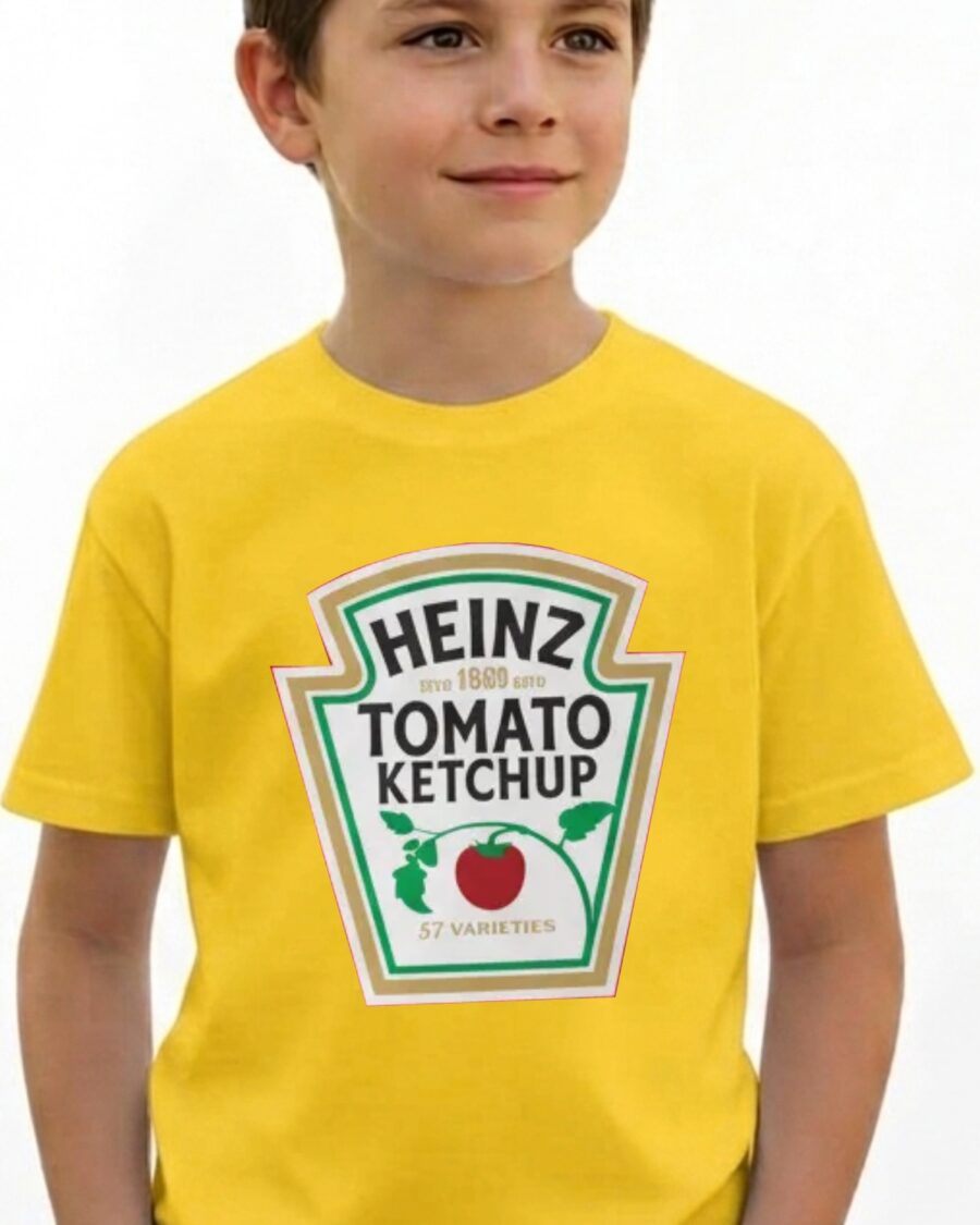 1 Camiseta Amarela Manga Curta Infantil Ketchup mlr