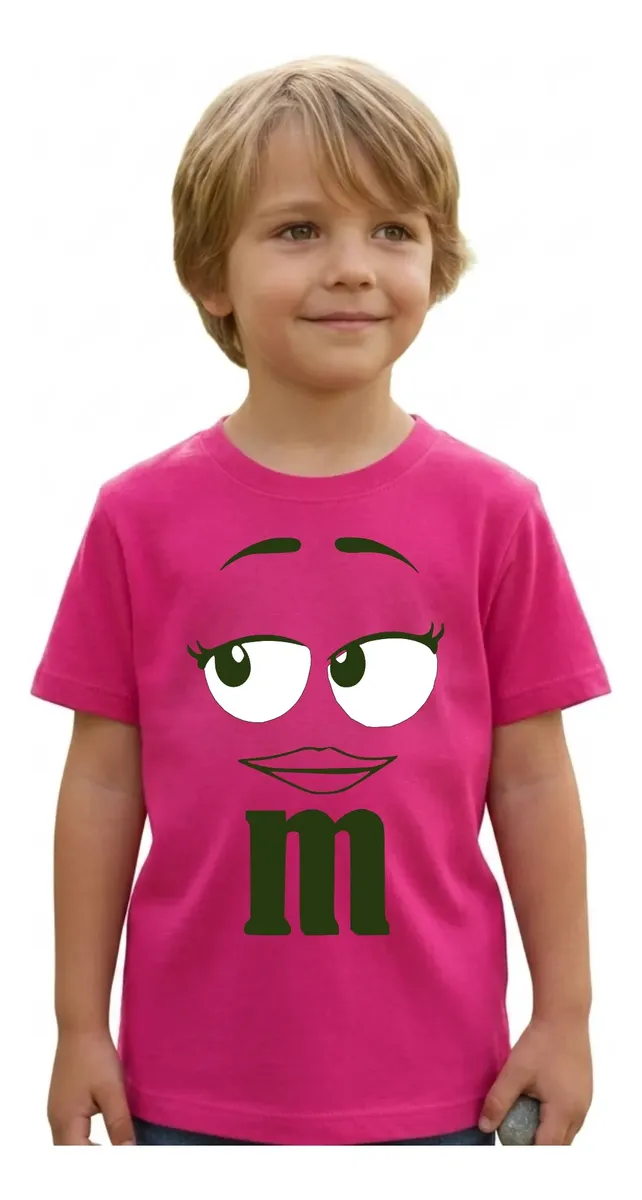 Camiseta Rosa Ss Infantil M&m Mod 3 mlca