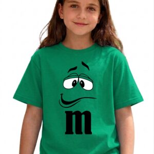 10 Camiseta Verde Ss Infantil M&m Mod 2 mlc