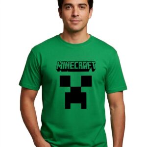 10 Camiseta Verde Ss Adulto Minecraft mlc