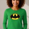 Camiseta Batman Baby Look Manga Longa ( Verde )