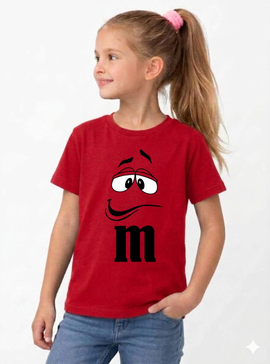Camiseta Vermelha Ss Infantil M&m Mod 2 mlr
