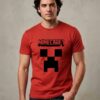 Camiseta Vermelha Ss Adulto Minecraft mlca