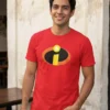Camiseta Vermelha Manga Curta Adulto Unissex Os Incríveis mlc