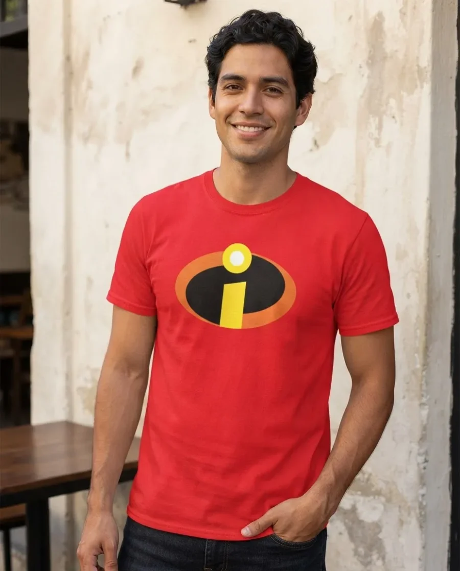 Camiseta Vermelha Manga Curta Adulto Unissex Os Incríveis mlc
