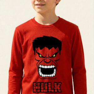 11 Camiseta Vermelha Manga Comprida Longa Infantil Incrivel Hulk Verde mlr