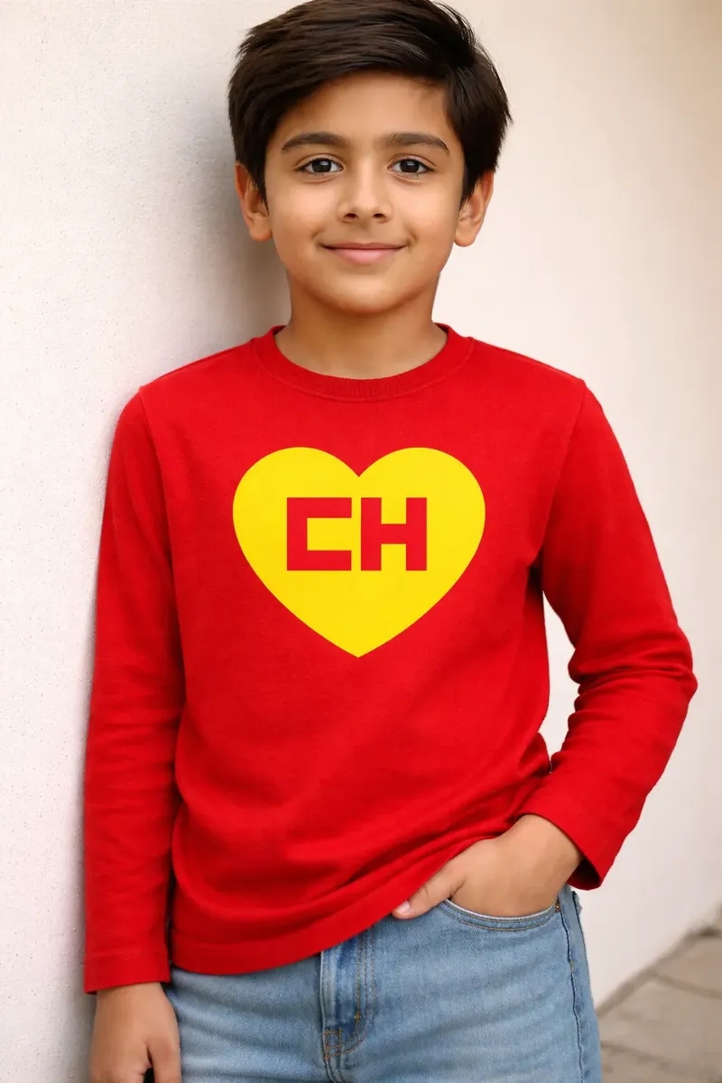 Camiseta Chapolin Colorado Infantil Manga Longa ( Cinza )