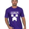 Camiseta Roxa Ss Adulto Minecraft mlc