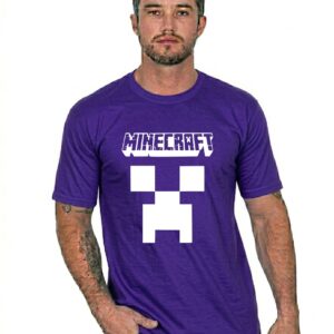 12 Camiseta Roxa Ss Adulto Minecraft mlc