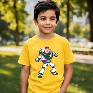 1_buzz Camiseta Buzz Lightyear Toy Story Infantil ( Amarela )