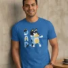 Camiseta Azul Adulto Bluey Pai mlca