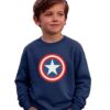 Moletom Azul Algodão Flanelado Azul Capitão America Silk Premium mlr
