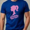 Camiseta Azul Manga Curta Adulto Unissex Rosa Barbie mlc