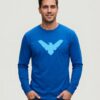 Camiseta Azul Manga Longa Asa Noturna, Dick Grayson (adulto) mlca