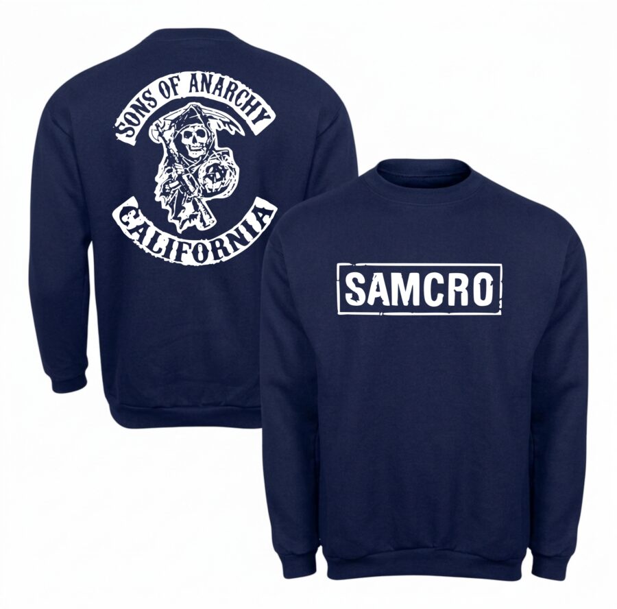 2-2 Moletom Azul Flanelado Preto Infantil Sons Of Anarchy Samcro mlr