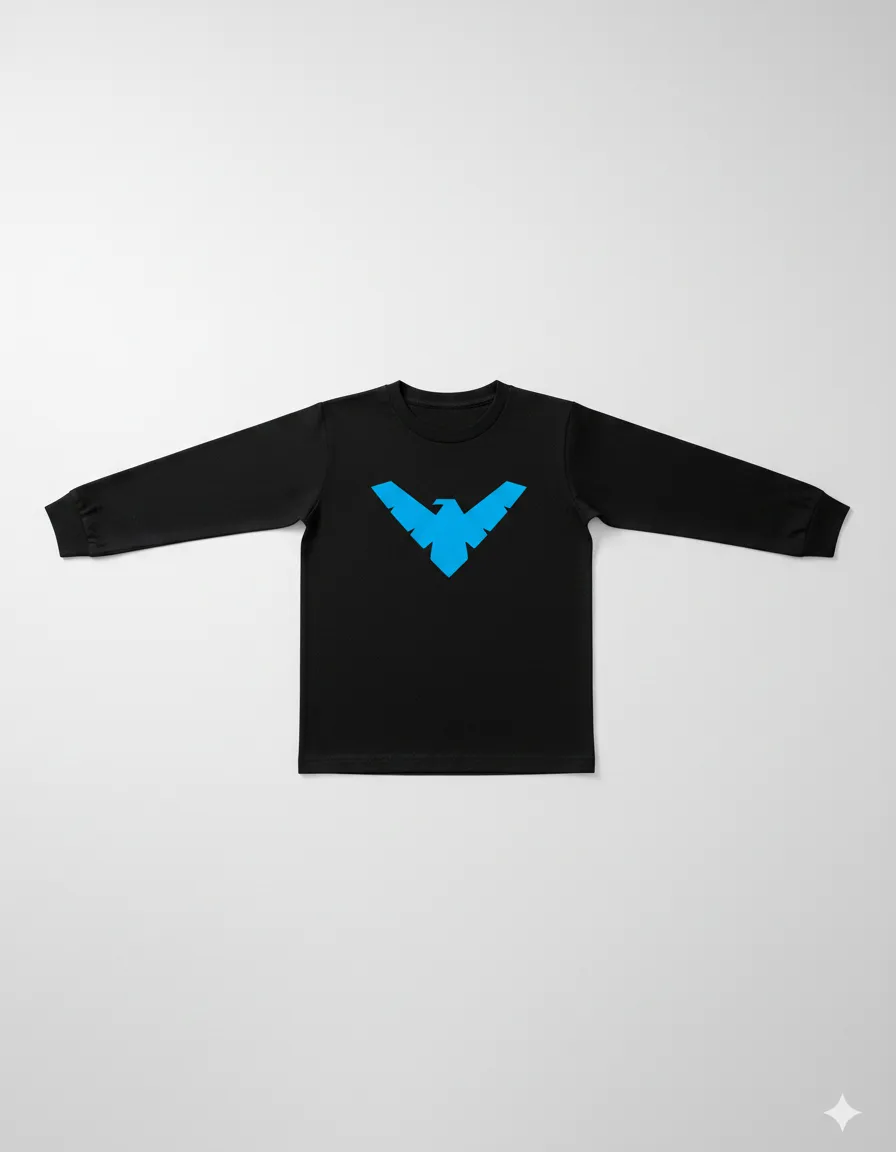 2 Camiseta Asa Noturna Infantil Manga Longa Silk Screen Premium