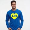 2 Camiseta Manga Longa Adulto Unissex Chapolin Colorado ( Azul )