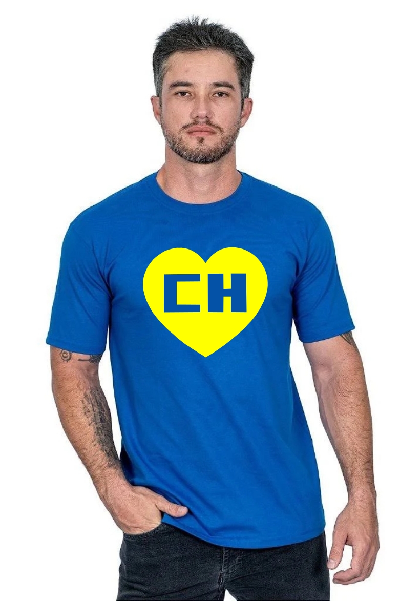 2 Camiseta Chapolin Colorado Adulto Unissex ( Azul )