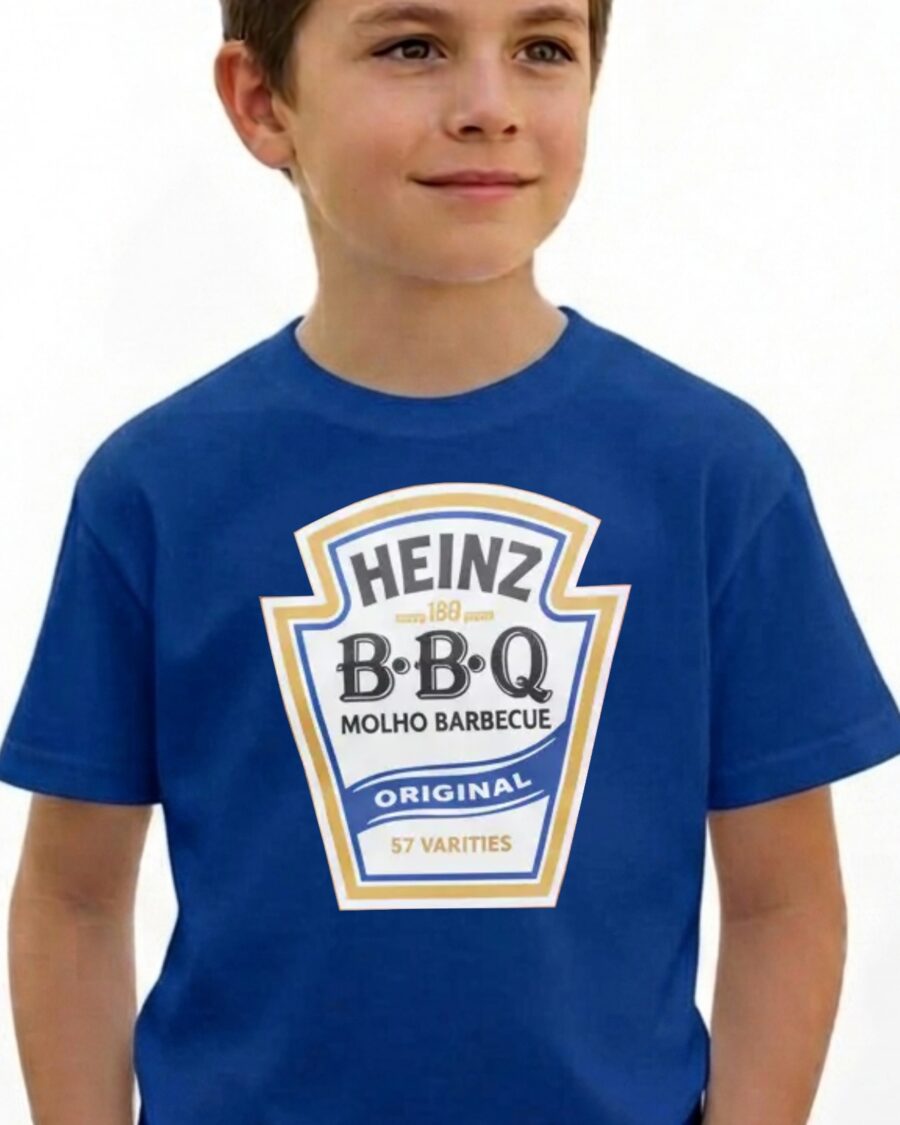 Camiseta Azul Ss Infantil Molho Barbecue Heinz mlca