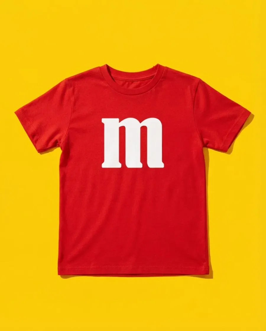 Camiseta Vermelha Unissex Infantil M&m M