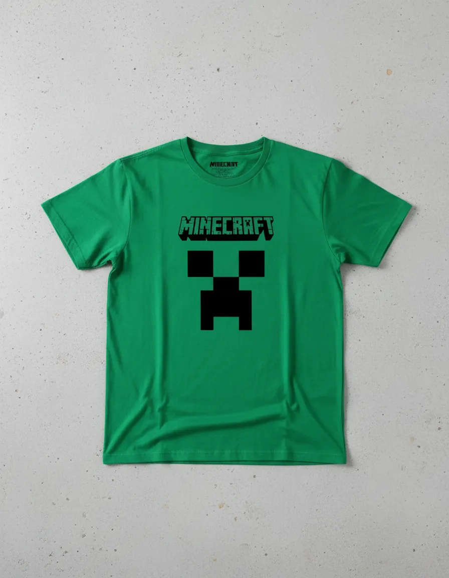 Camiseta Minecraft Creeper Verde Adulto Unissex