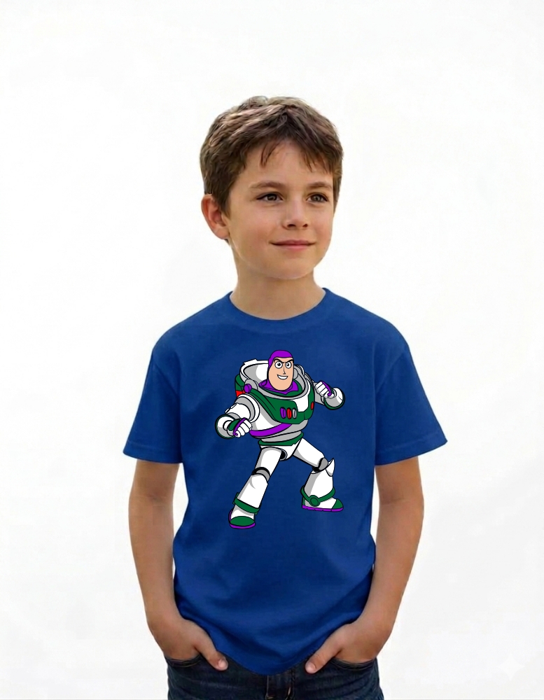 Camiseta Buzz Lightyear Toy Story Infantil ( Azul )