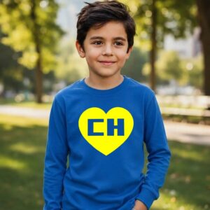 2_chapolin Camiseta Chapolin Colorado Infantil Manga Longa ( Azul )