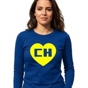 2_chapolin Camiseta Chapolin Colorado Baby Look Manga Longa ( Azul )