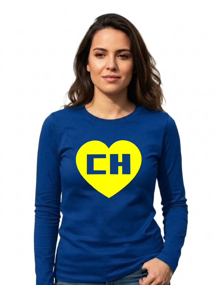 Camiseta Chapolin Colorado Baby Look Manga Longa ( Azul )