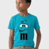 Camiseta Azul Turquesa Ss Infantil M&m Mod 2 mlr