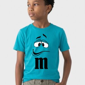 3 Camiseta Azul Turquesa Ss Infantil M&m Mod 2 mlc