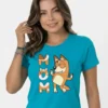 Camiseta Bluey Chilli Mãe Feminina Baby Look