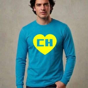 Camiseta Manga Longa Adulto Unissex Chapolin Colorado ( Azul Turquesa )