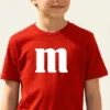 Camiseta Vermelha Unissex Infantil M&m M