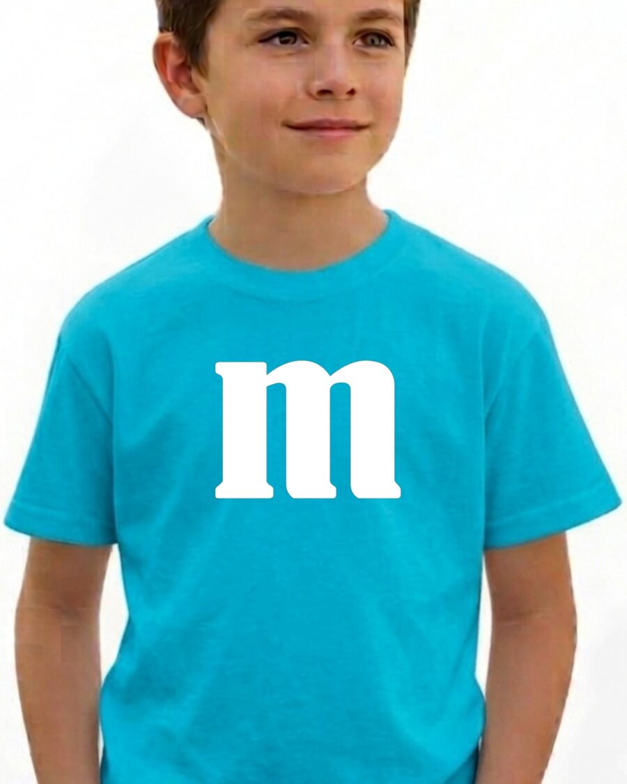 Camiseta Azul Turquesa Infantil M&m MM mlr