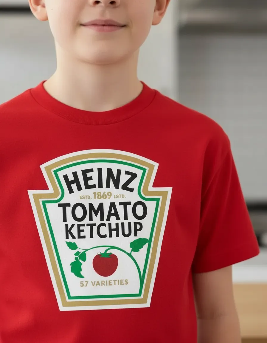 Camiseta Vermelha Infantil Ketchup Heinz