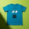 Camiseta Azul Turquesa M&m Infantil Mod. 3