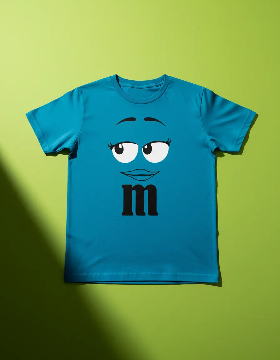 Camiseta Azul Turquesa M&m Infantil Mod. 3