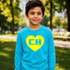 Camiseta Chapolin Colorado Infantil Manga Longa ( Azul Turquesa )