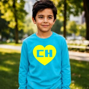 3_chapolin Camiseta Chapolin Colorado Infantil Manga Longa ( Azul Turquesa )