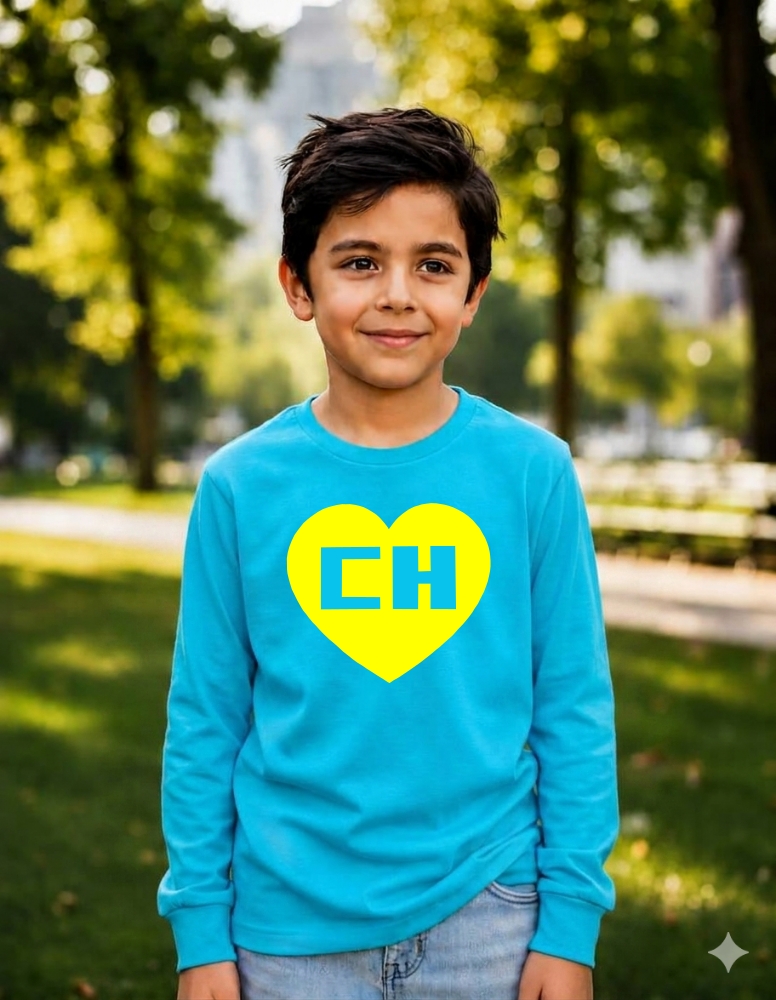 Camiseta Chapolin Colorado Infantil Manga Longa ( Azul Turquesa )