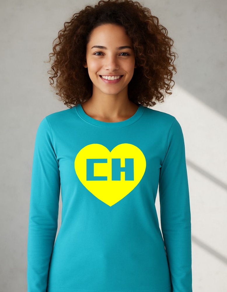 Camiseta Chapolin Colorado Baby Look Manga Longa ( Azul Turquesa )