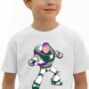 Camiseta Branca Manga Curta Amarela Infantil Buzz Toy Story mlc